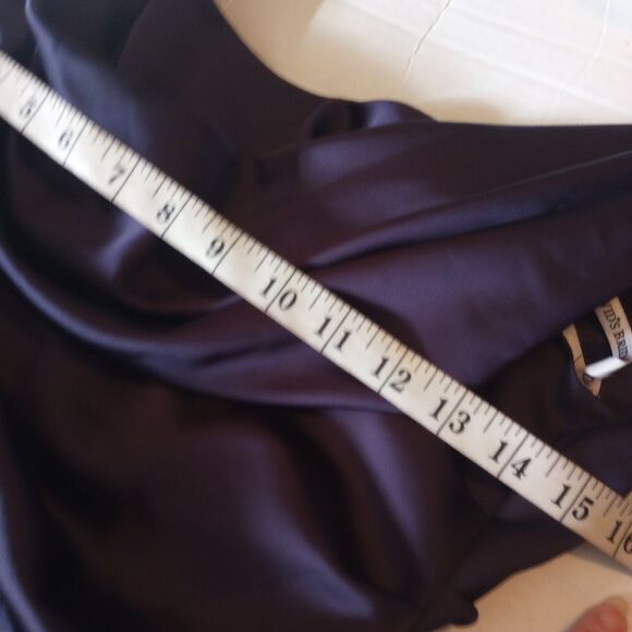 David's Bridal eggplant runched side sleeveless formal - Picture 6 of 9